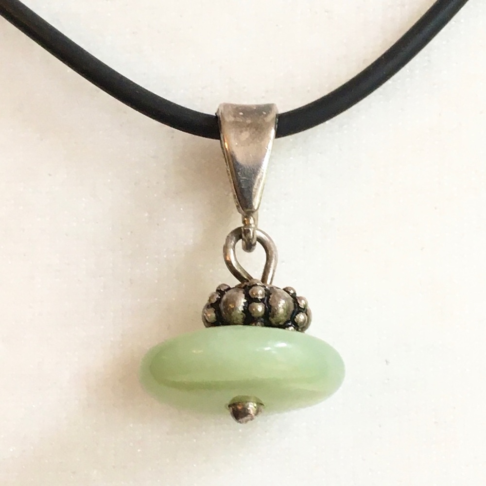 Stunning jade and sterling pendant!
